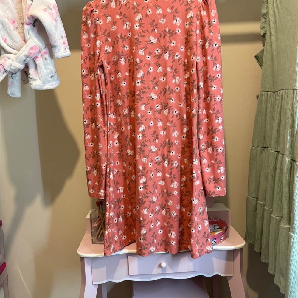 Floral Pink long sleeve dress